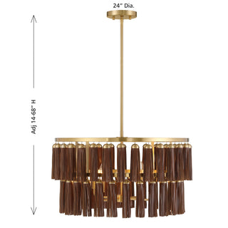 Aquitane 4-Light Pendant in Warm Brass