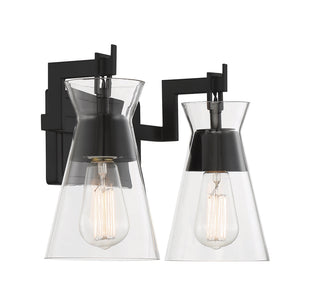 Lakewood 2-Light Bathroom Vanity Light in Matte Black