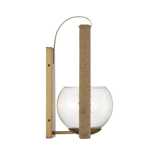 Ashe 1-Light Wall Sconce in Warm Brass and Rope