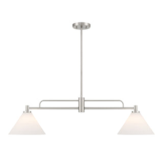 2-Light Linear Chandelier in Brushed Nickel