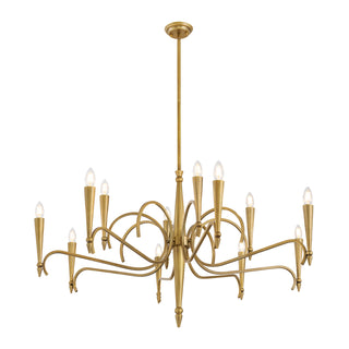 Tremont 12-Light Chandelier in Riviera Brass