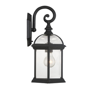 Kensington 1-Light Outdoor Wall Lantern in Textured Black