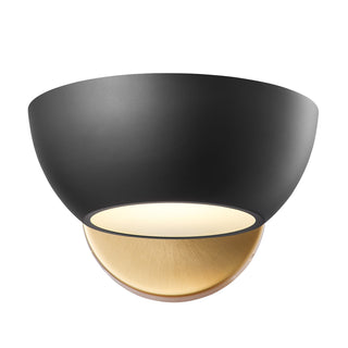 1-Light Wall Sconce in Matte Black and Natural Brass