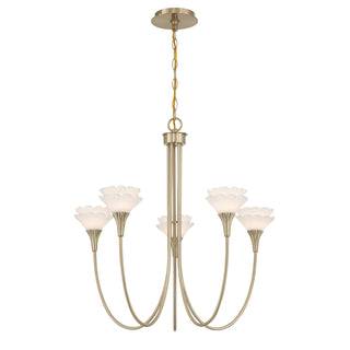 Florena 5-Light Chandelier in Noble Brass by Breegan Jane