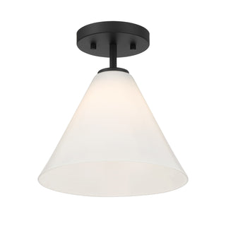 Blair 1-Light Mini-Pendant or Semi-Flush in Matte Black
