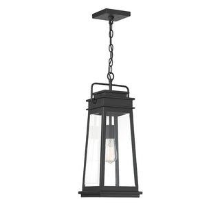 Boone 1-Light Outdoor Hanging Lantern in Matte Black