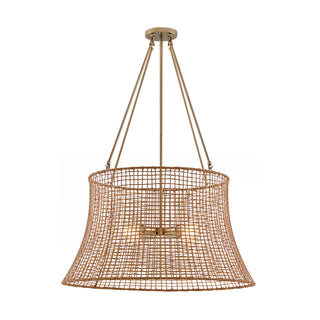 Longleaf 4-Light Outdoor Chandelier in Burnished Brass