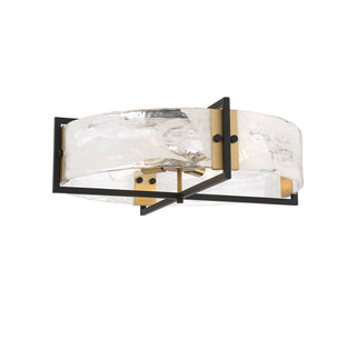 Hayward 4-Light Ceiling Light in Matte Black with Warm Brass Accents