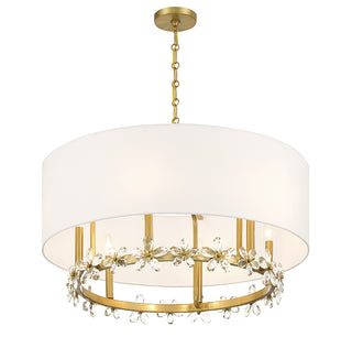 Dahlia 6-Light Pendant in Warm Brass