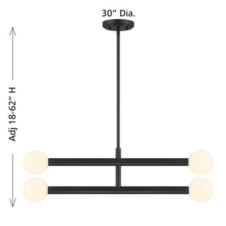 4-Light Chandelier in Matte Black