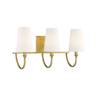 Cameron 3-Light Bathroom Vanity Light in Warm Brass