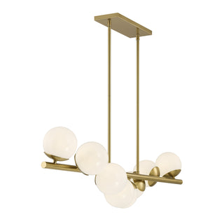 Turin 8-Light Linear Chandelier in Warm Brass by Dann Foley