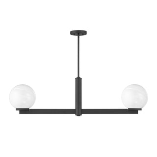 2-Light Linear Chandelier in Matte Black