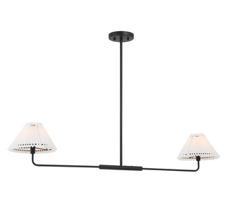 2-Light Linear Chandelier in Matte Black