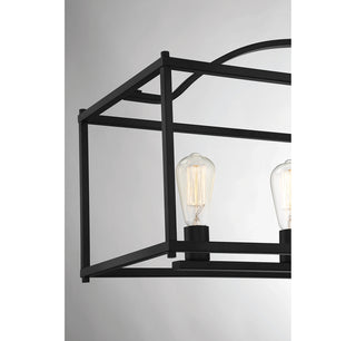 Palladian 5-Light Linear Chandelier in 
Matte Black