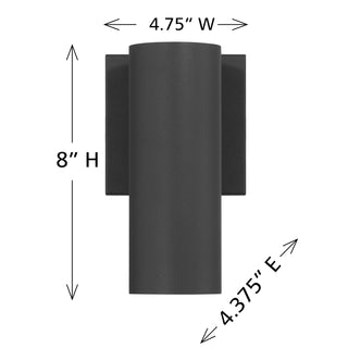 Kelley 1-Light LED 5CCT Cylinder Exterior Light in Black