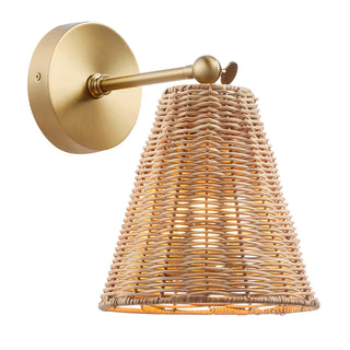 1-Light Wall Sconce in Natural Brass (Set of 2)
