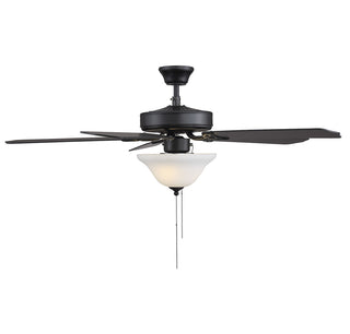 52" 2-Light Ceiling Fan in Matte Black
