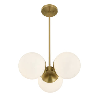 Turin 3-Light Chandelier in Warm Brass by Dann Foley