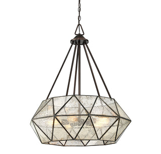 Tartan 5-Light Pendant in Oiled Burnished Bronze
