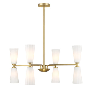8-Light Chandelier in Natural Brass