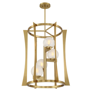 Darien 4-Light Pendant in Warm Brass