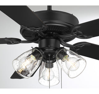 52" 3-Light Ceiling Fan in Matte Black