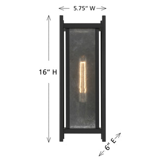 Jacobs 1-Light Outdoor Wall Lantern in Matte Black