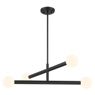 4-Light Chandelier in Matte Black