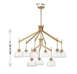 Corbin 9-Light Chandelier in Warm Brass