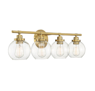 Carson 4-Light Bathroom Vanity Light in Warm Brass