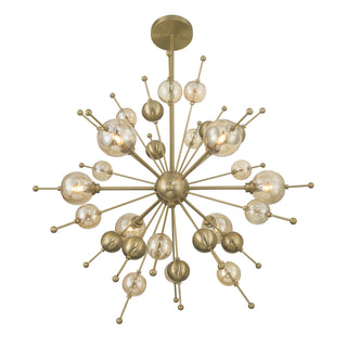 Crescent 6-Light Chandelier in Noble Brass