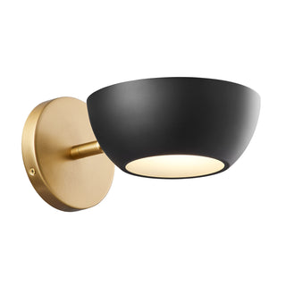 1-Light Wall Sconce in Matte Black and Natural Brass