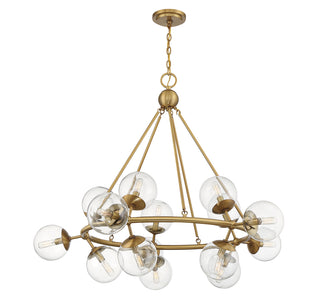 Orion 15-Light Chandelier in Warm Brass
