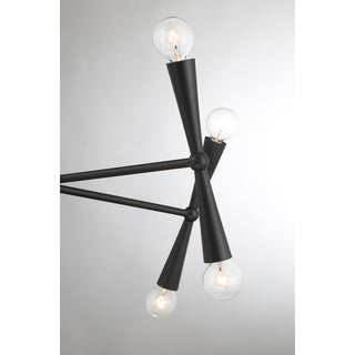 10-Light Chandelier in Matte Black
