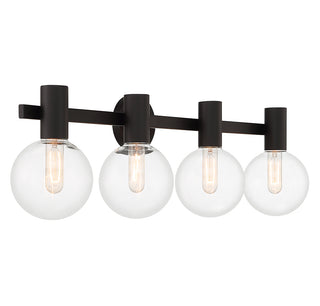 Wright 4-Light Bathroom Vanity Light in Matte Black