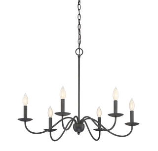 6-Light Chandelier in Aged Iron