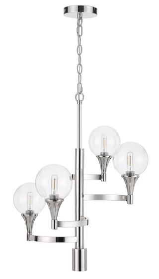 15W X 4 Milbank Metal Chandelier With A 3K Gu10 Led 6W Downlight (Bulb Included) Clear Round Glass Shades