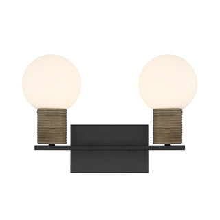 Jarrell 2-Light Bathroom Vanity Light in Matte Black