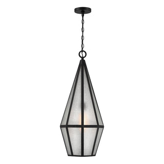 Peninsula 1-Light Outdoor Hanging Lantern in Matte Black
