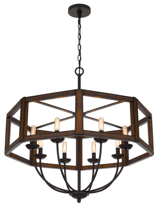 60W X 8 Renton Hexagon Rubber Wood / Metal Chandelier