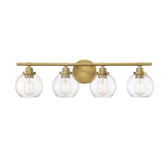 Carson 4-Light Bathroom Vanity Light in Warm Brass