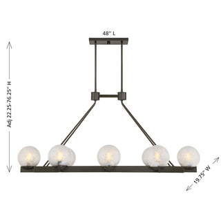 Darien 8-Light Linear Chandelier in Mediterranean Bronze