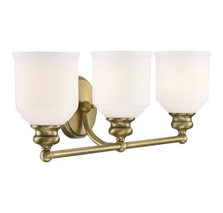 Melrose 3-Light Bathroom Vanity Light in Warm Brass