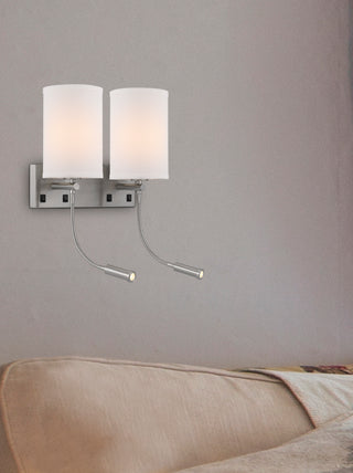 2 Lakewood Wall Lamp With Two Led Reading Lamps