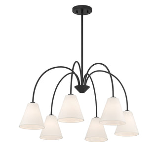 6-Light Chandelier in Matte Black