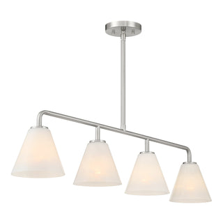 Blair 4-Light Linear Chandelier in Satin Nickel
