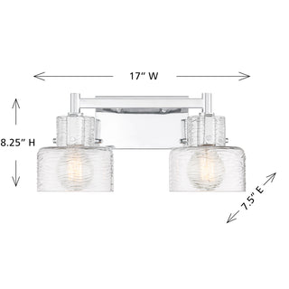Dover 2-Light Bathroom Vanity Light in Chrome
