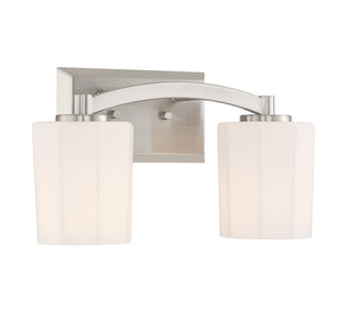Whitney 2-Light Bathroom Vanity Light in Satin Nickel