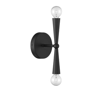 2-Light Wall Sconce in Matte Black